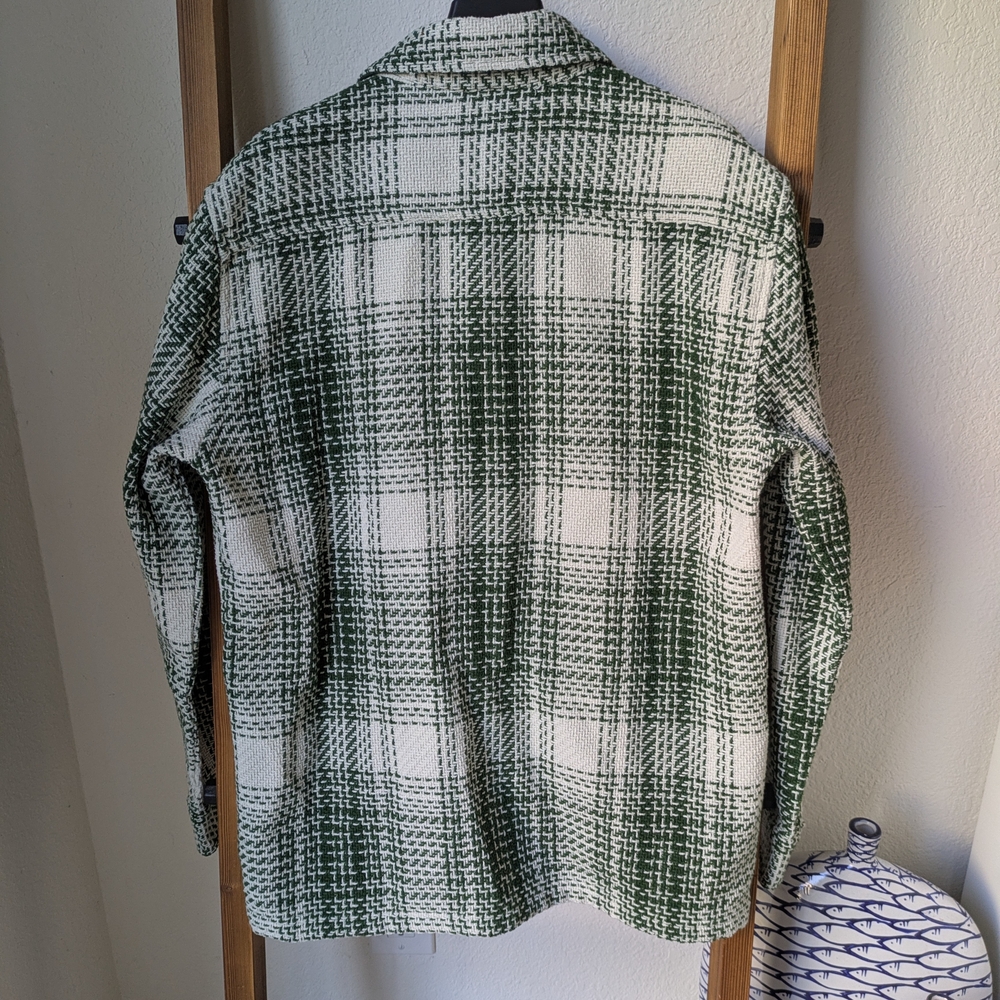 Common People Clothing Green and White Plaid Overshirt - Size M - Picture 2 of 4
